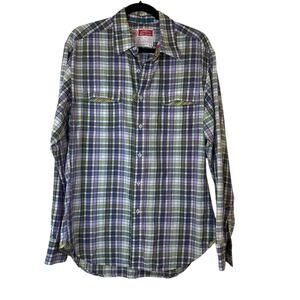 Robert Graham the Freshly Laundered Shirt Plaid Purple Contrast Detail sz L  EUC